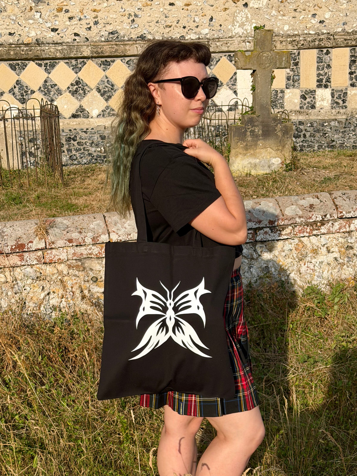 Butterfly Black Tote Bag
