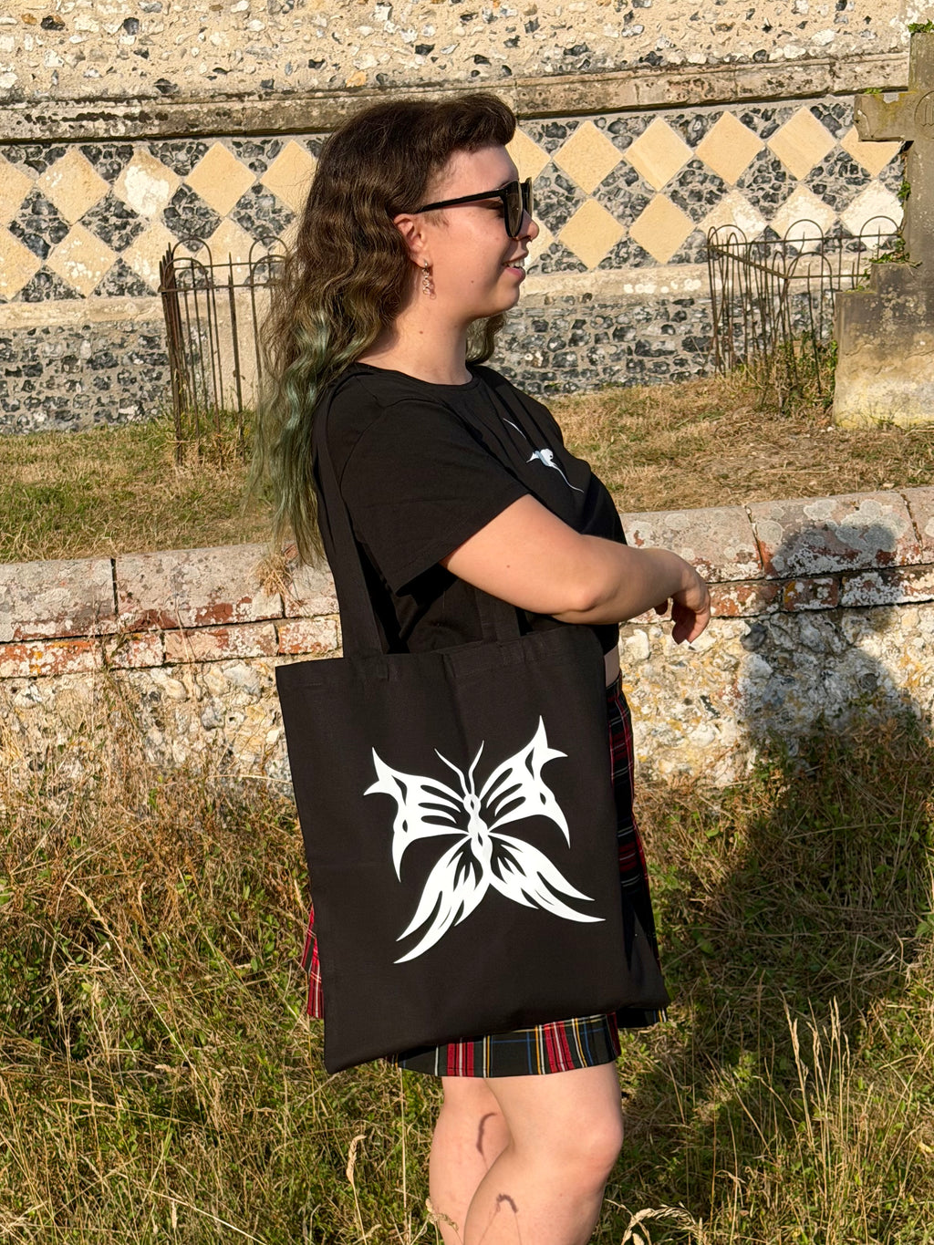 Butterfly Black Tote Bag