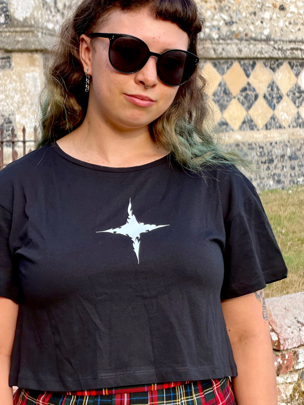 Spooky Sparkle Black Crop Top