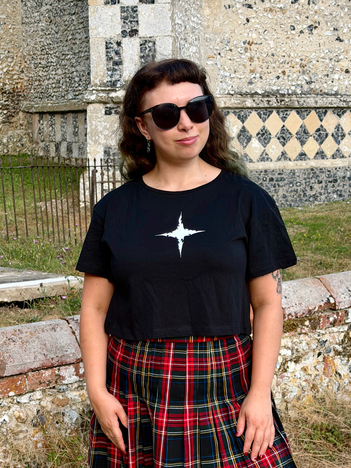 Spooky Sparkle Black Crop Top