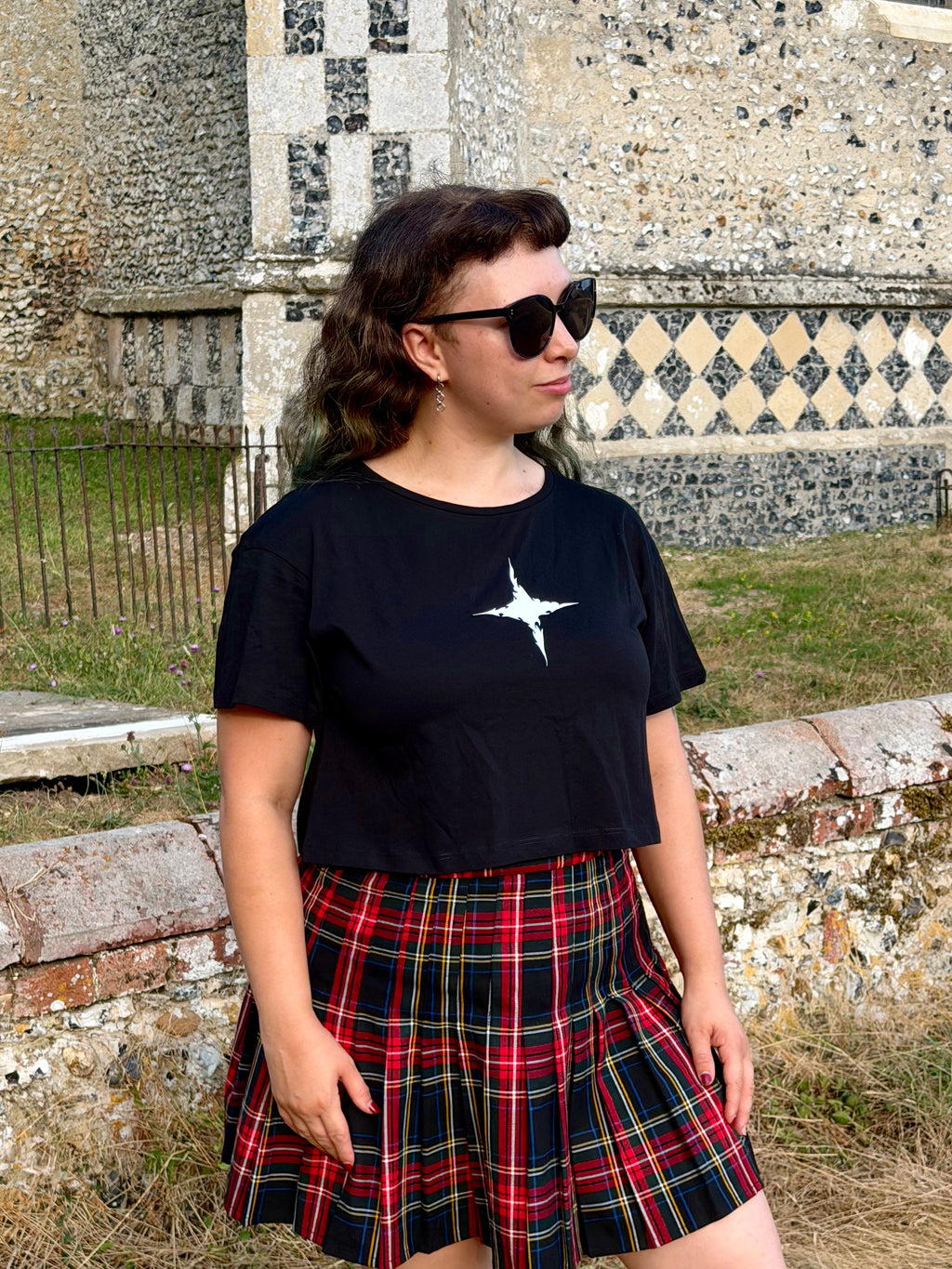 Spooky Sparkle Black Crop Top