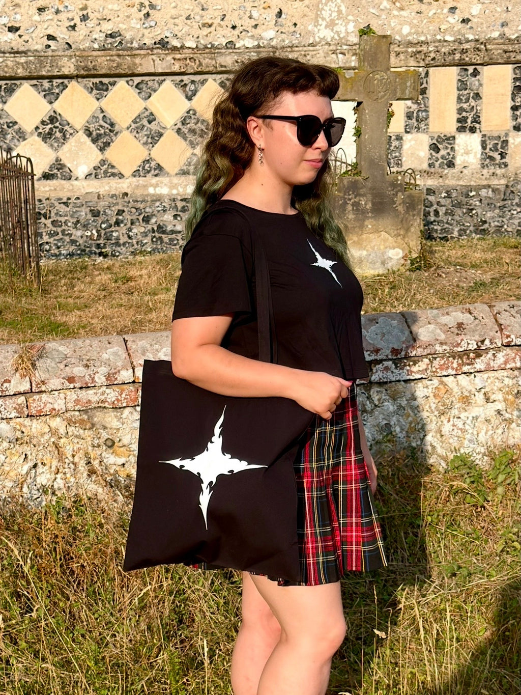 Spooky Sparkle Black Tote Bag